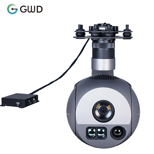 GWD-A30TR 30X Optical Zoom PTZ Camera IR Payload 3 Axis Stabilized Object GPS Coordinate Resolving LRF Gimbal Camera For Drone
