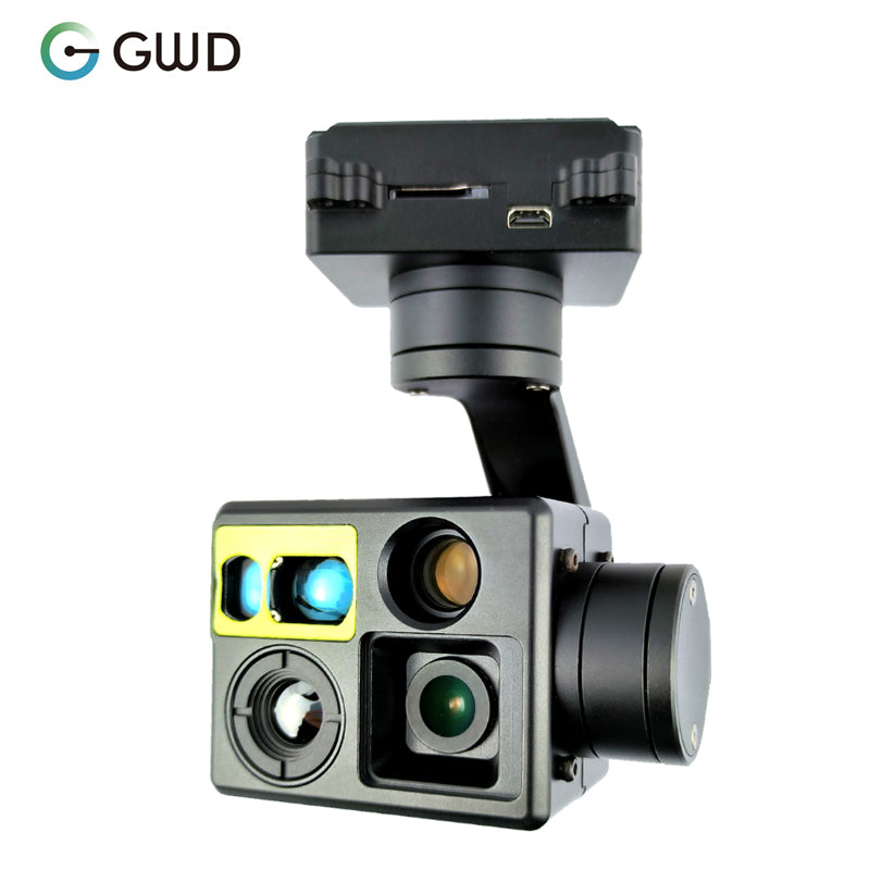 Four Sensor Gimbal Camera Fixed Focus 4K 8MP EO Camera 640X512 IR Thermal Infrared 3-axis Gimbal Drone Surveillance Camera