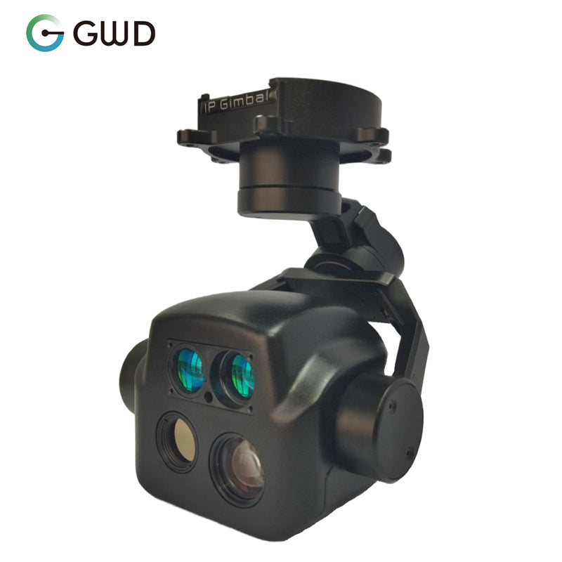 GWD-TH10T6LN Professional 3 Axis 10x Optical Zoom Drone 640x512 Thermal Imaging Gimbal 1080P IP Output Surveillance IP Camera For UAV